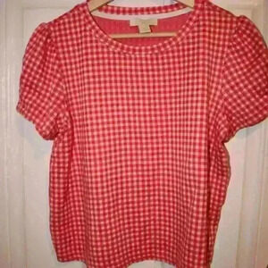 Festive Red & White Gingham Christmas Crop Top - XS Holiday Chic!